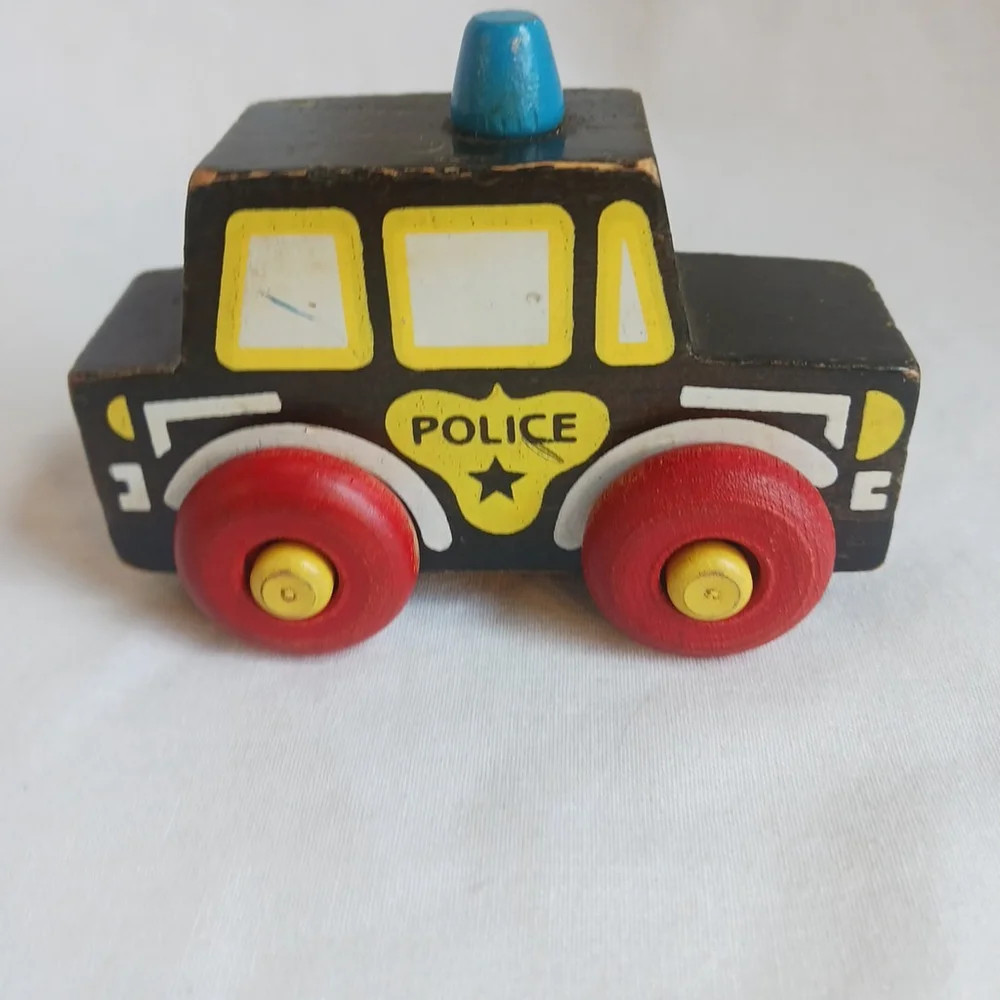 Vintage Montgomery Schoolhouse Bus Police Car Toys